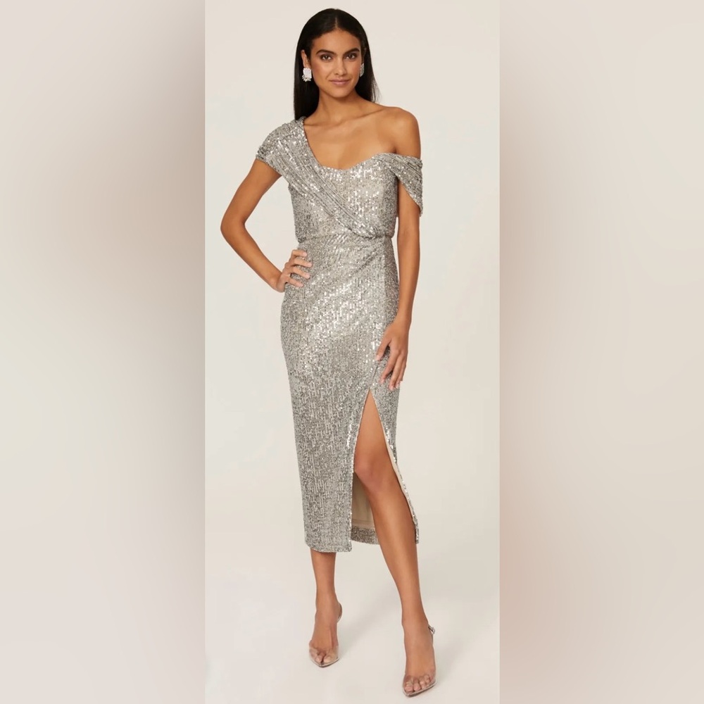 Badgley Mishka draped gown
